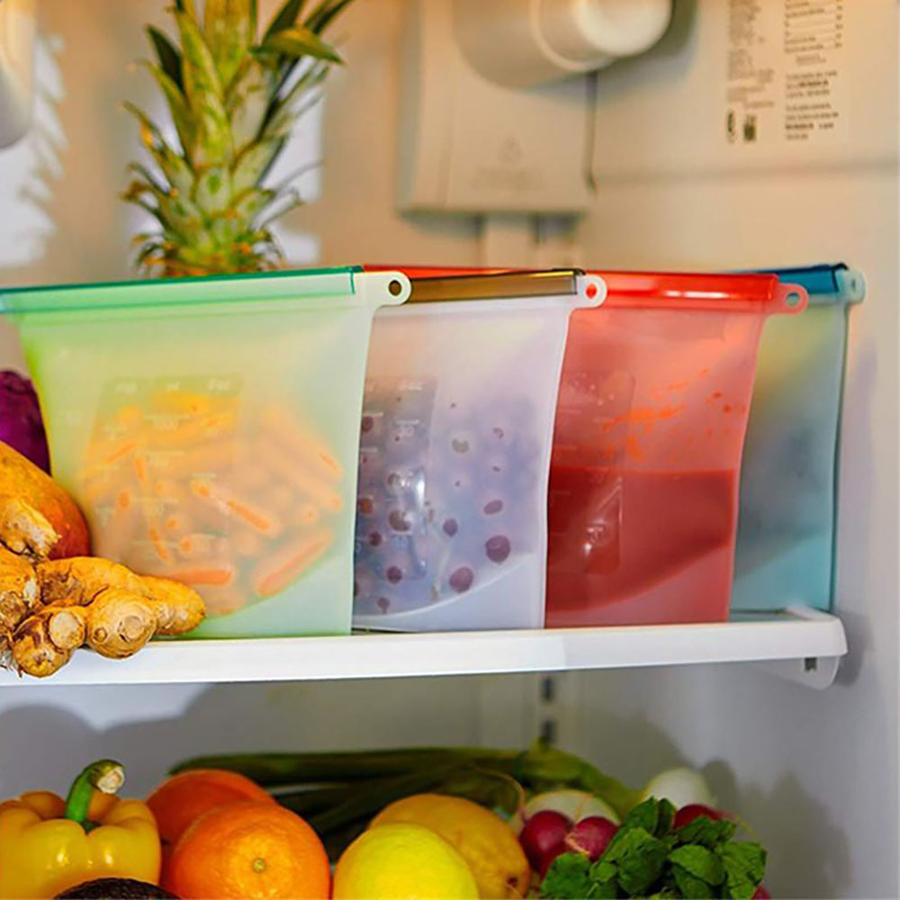 Bolsas para congelar alimentos plástico transparente 1l